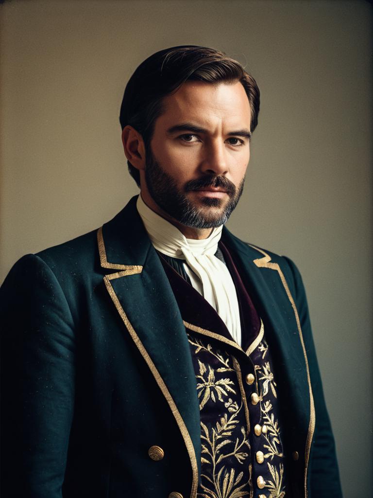 Man in Grant Costume Waist Up Editorial Portrait Photorealistic
