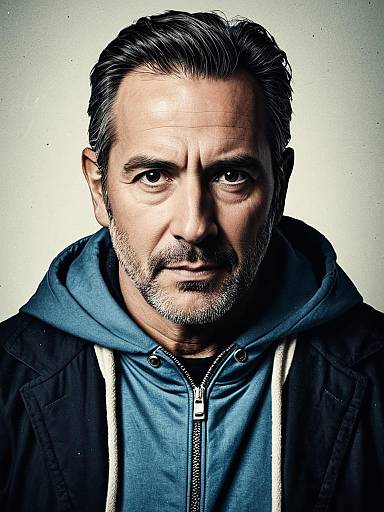 Photorealistic Detailed Studio Portrait of Man in Movie Poster Costume