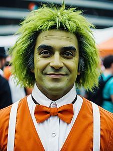 Man in Oompa Loompa Costume Cosplay Festival Portrait