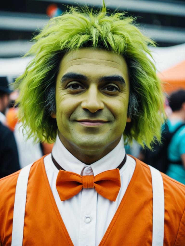 Man in Oompa Loompa Costume Cosplay Festival Portrait