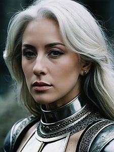 Excalibur Inspired Woman in Medieval Fantasy Armor Costume