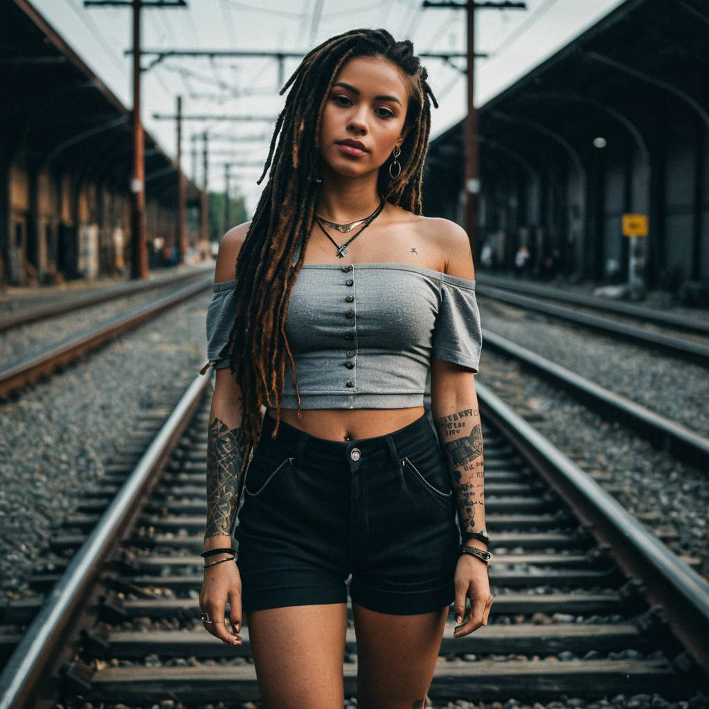 Confident Young Woman in Urban Setting