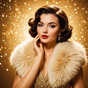 Glamorous Woman with Vintage Hollywood Curls