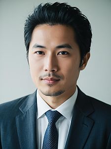 Professional Portrait of Asian Man in Suit and Tie