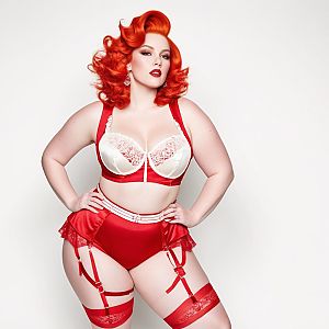 Confident Woman in Retro Lingerie