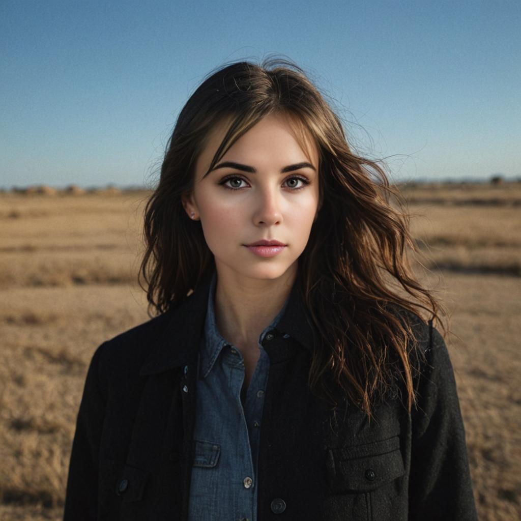 Casual woman in denim jacket