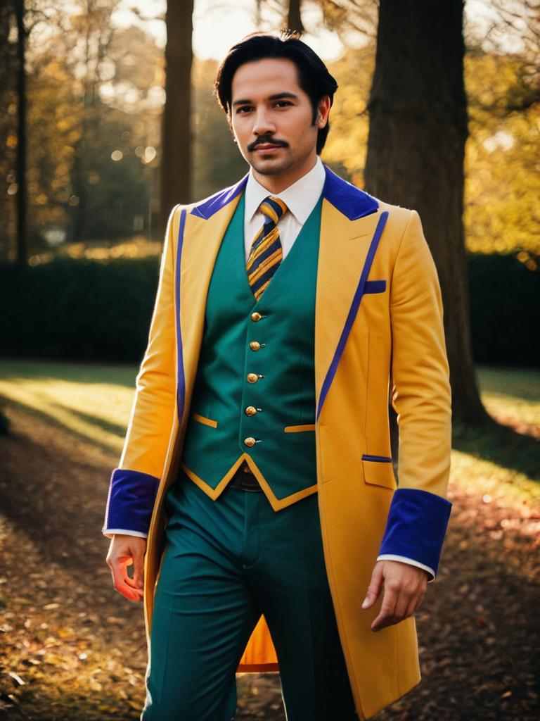 Man Cosplay Wearing Nigel Uno Costume Realistic Photo