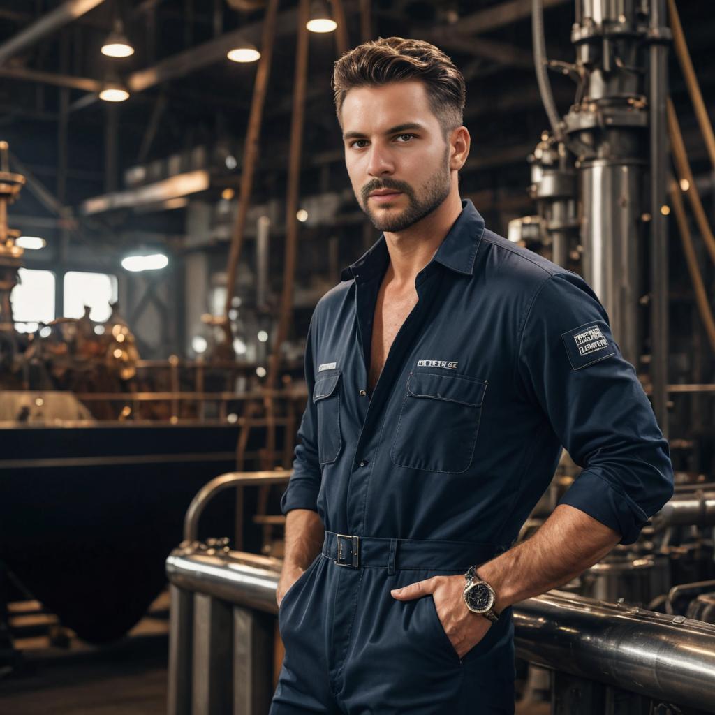 Confident Man in Stylish Industrial Setting