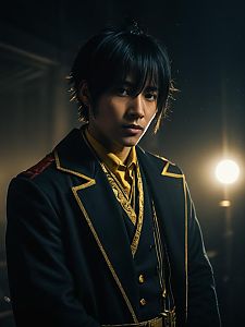 Man Cosplay Wearing Narumi Ozone Costume Realistic Photo
