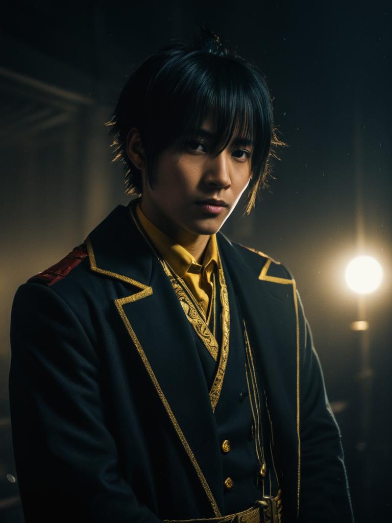 Man Cosplay Wearing Narumi Ozone Costume Realistic Photo