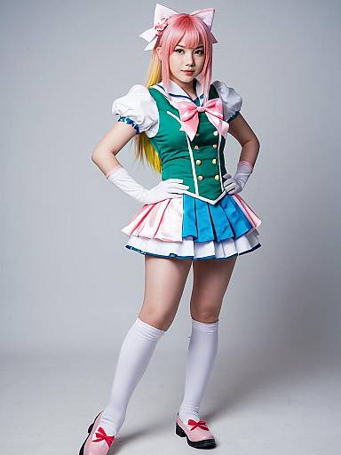 Haruno Haruka Anime Cosplay Woman in Colorful Costume
