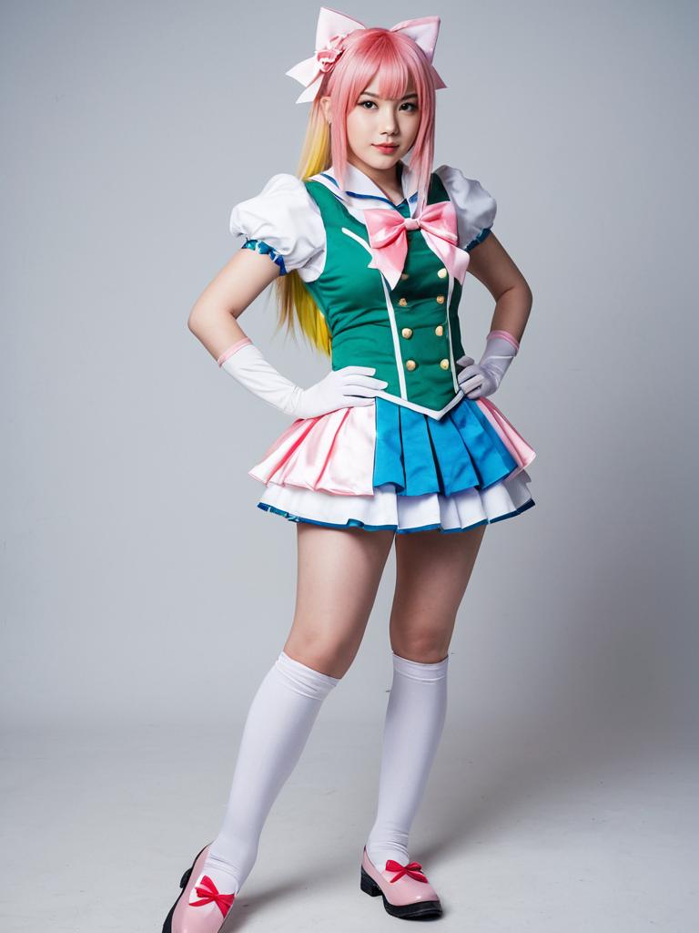 Haruno Haruka Anime Cosplay Woman in Colorful Costume
