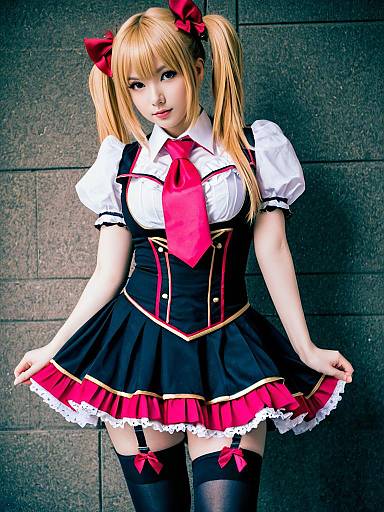 Asmodeus Umineko Cosplay Woman Blonde Twin Tails Anime Costume