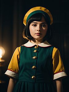 Man Cosplay Wearing Adeleine Costume Realistic Photo