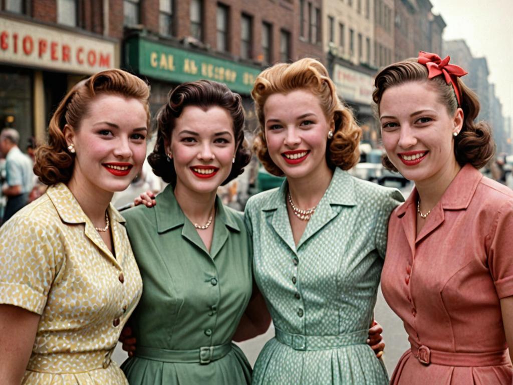 1940s Stylish Women Group Portrait