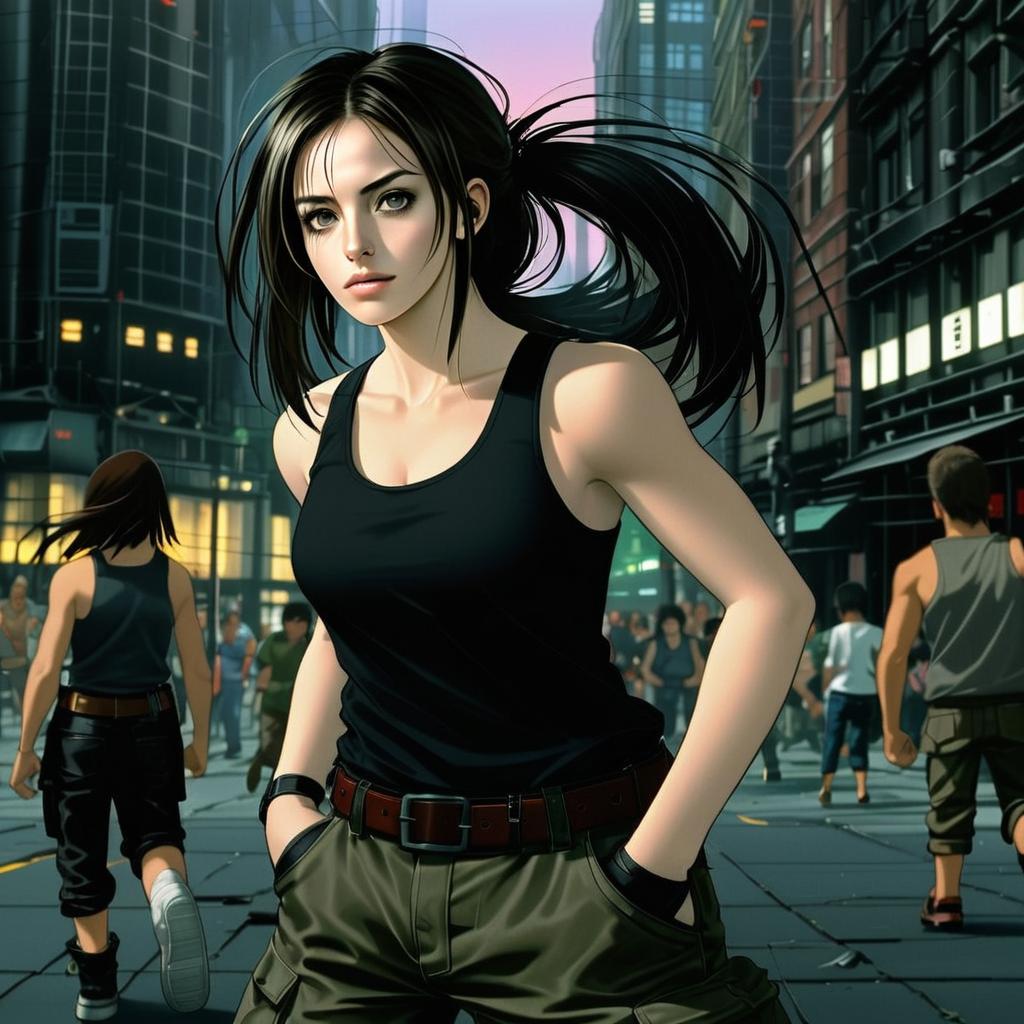 Confident young woman in urban cityscape Confident young woman in urban cityscape