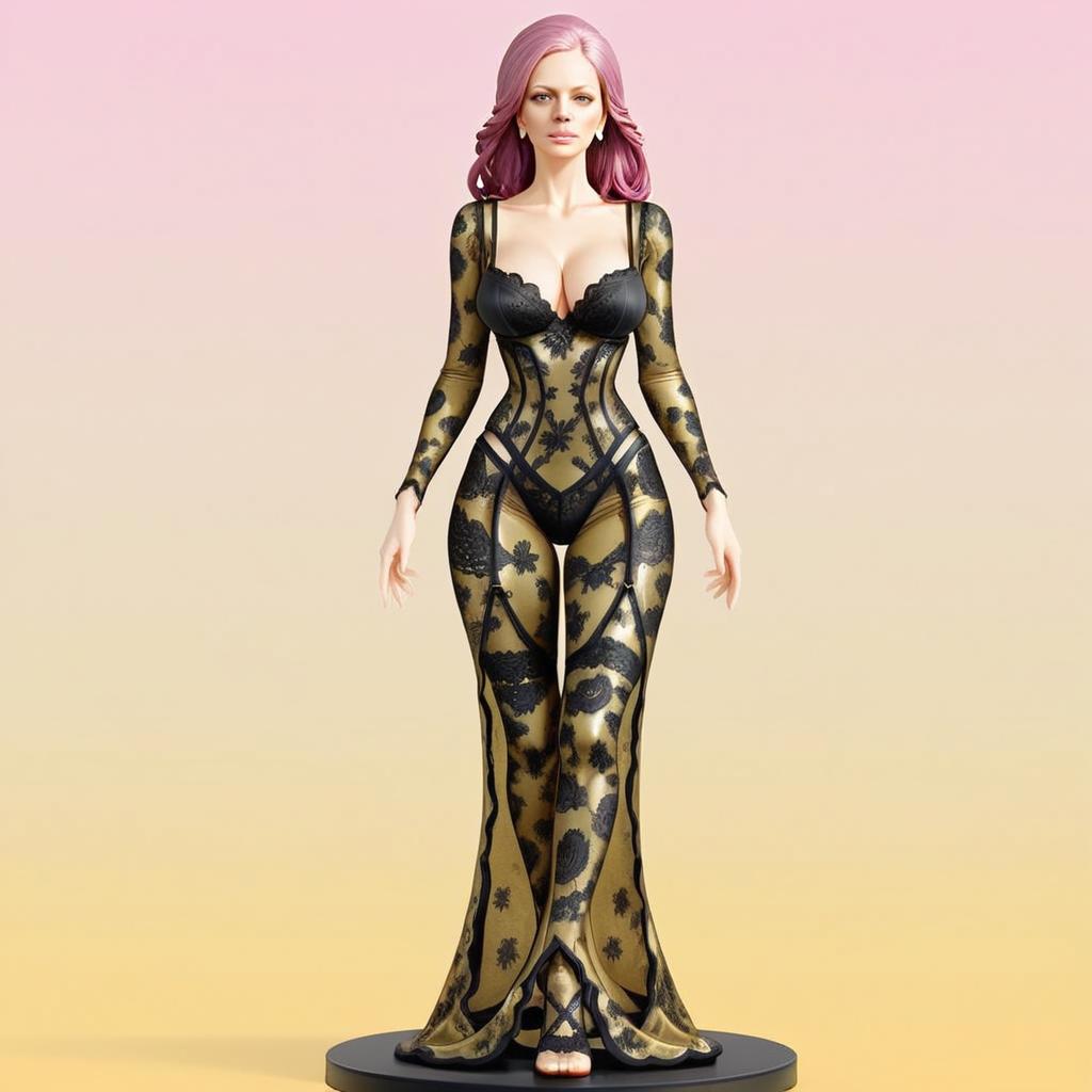 Elegant Woman in Intricate Dress