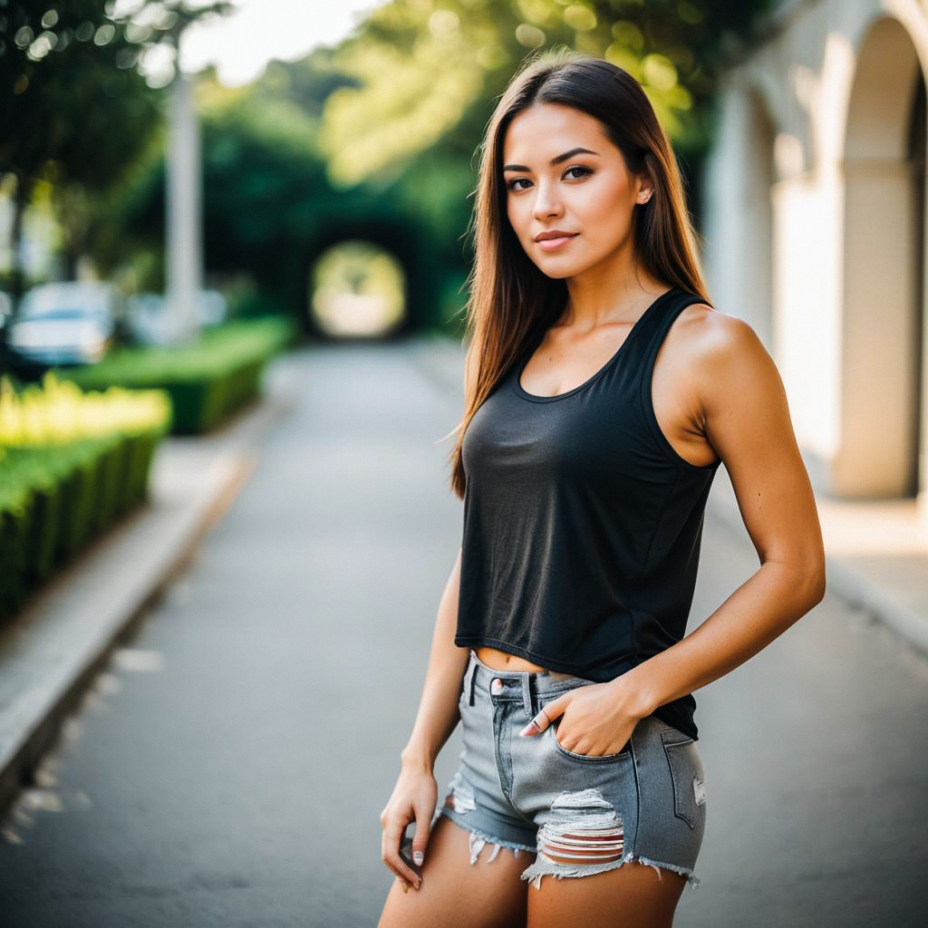Confident Young Woman in Urban Setting
