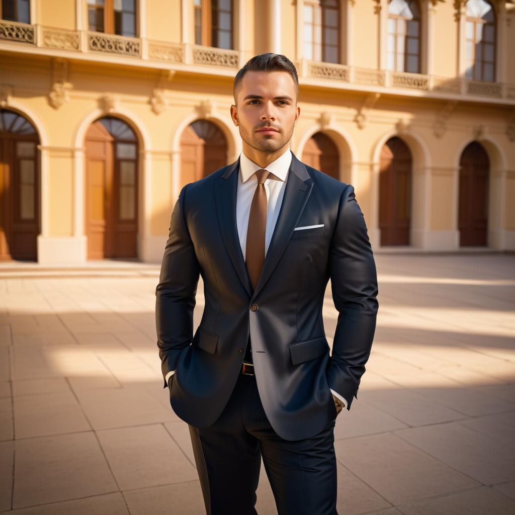 Confident Man in Tailored Suit