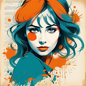 Vibrant Pop Art Portrait of a Woman