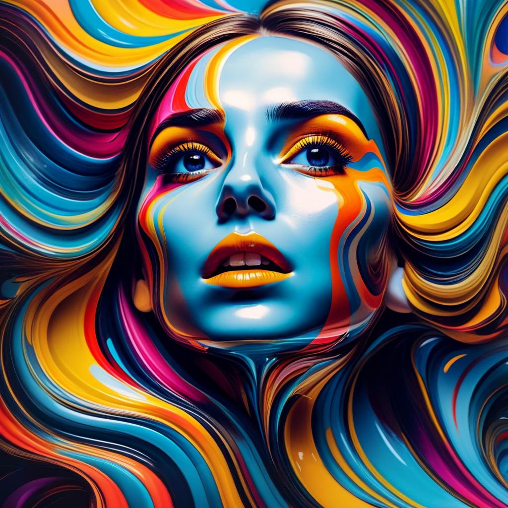 Vibrant Abstract Portrait of a Woman