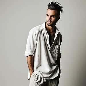 Confident Young Man in White Shirt