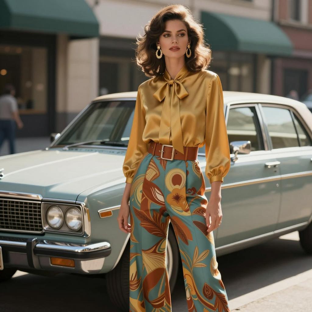 Retro Inspired Woman Fashion with Vintage Car