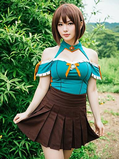 Amy Suisei No Gargantia Cosplay Outdoors in Detailed Costume