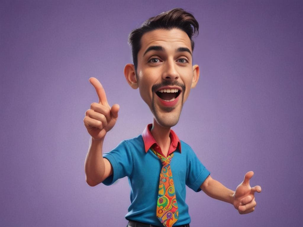 Caricature of Man Giving Thumbs Up