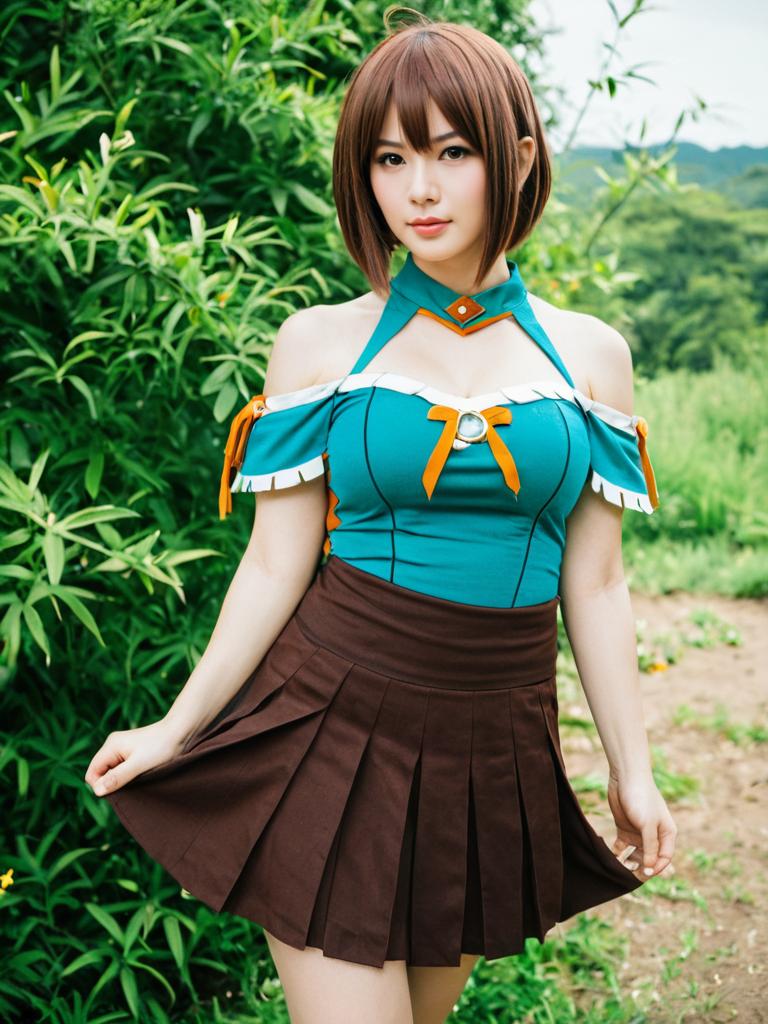 Amy Suisei No Gargantia Cosplay Outdoors in Detailed Costume