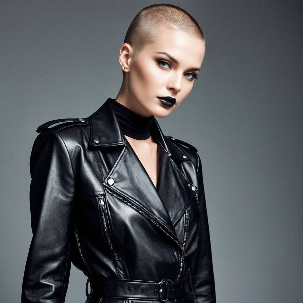 Edgy Woman in Leather Jacket