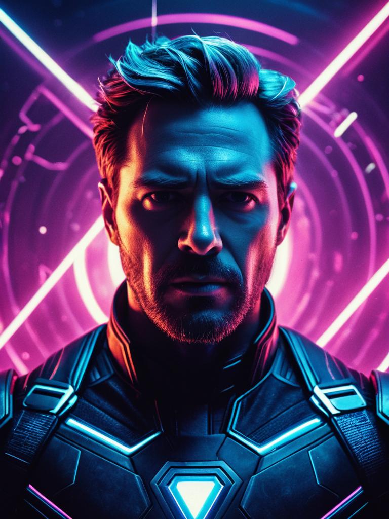 Futuristic Man in Cyberpunk Armor