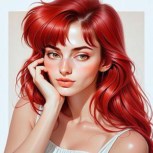 Portrait of Young Woman with Red Hair