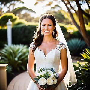 Radiant Bride in Elegant Wedding Dress