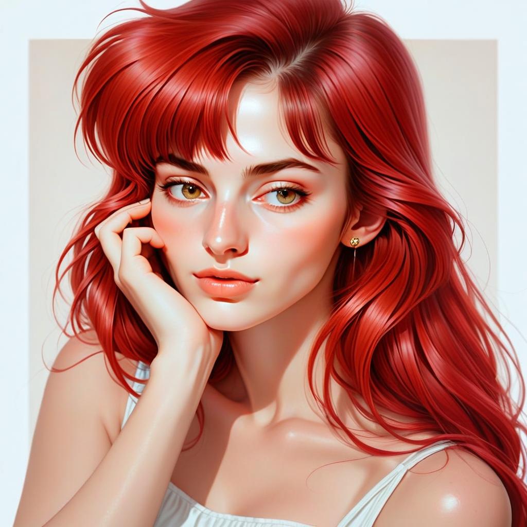 Portrait of Young Woman with Red Hair