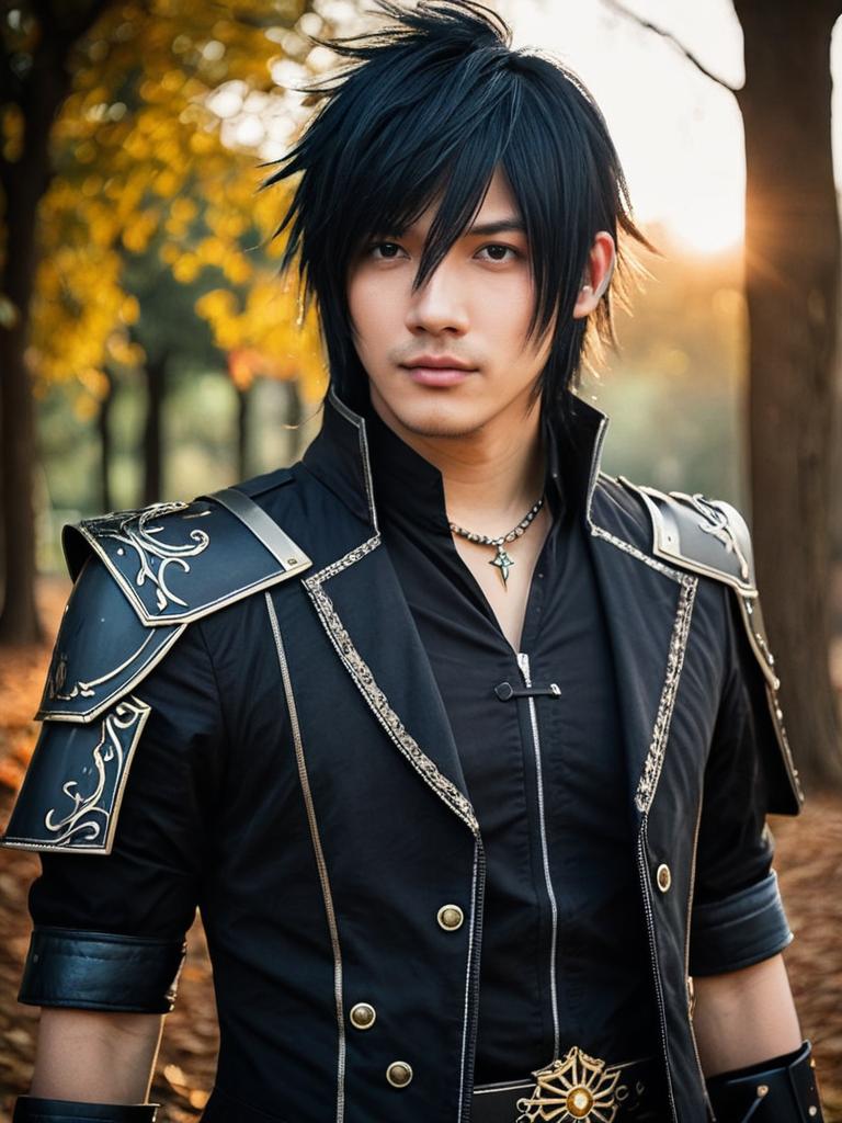 Realistic Noctis Lucis Caelum Cosplay by Man in Detailed Costume