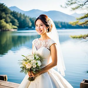 Radiant Bride by Serene Lake