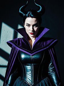 Woman in Disney Villain Costume Waist Up Cosplay Portrait
