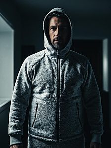 Man in Thermal Under Clothes Costume Cinematic Photorealistic Photo