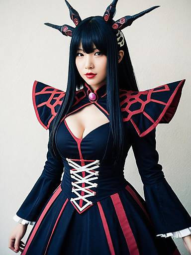 Sexy Entoma Vasilissa Zeta Cosplay Woman in Black and Red Costume