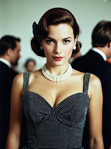 Woman in Retro Party Dress Costume Fashion Festival Portrait