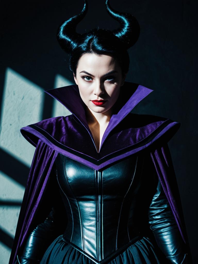 Woman in Disney Villain Costume Waist Up Cosplay Portrait