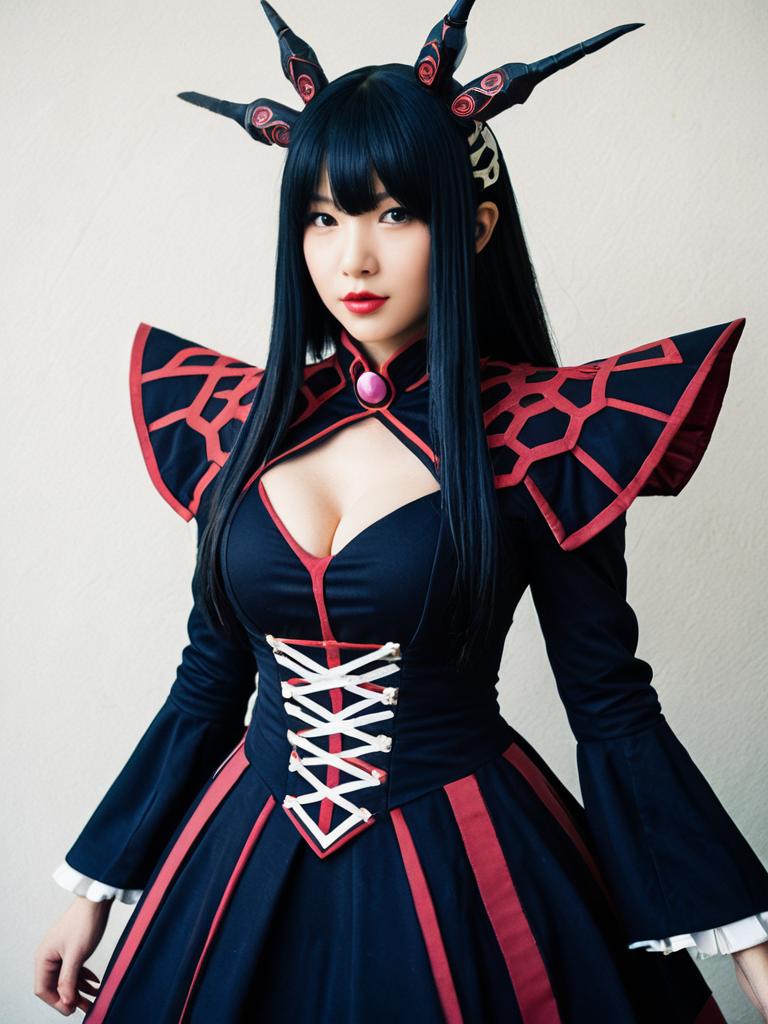 Sexy Entoma Vasilissa Zeta Cosplay Woman in Black and Red Costume