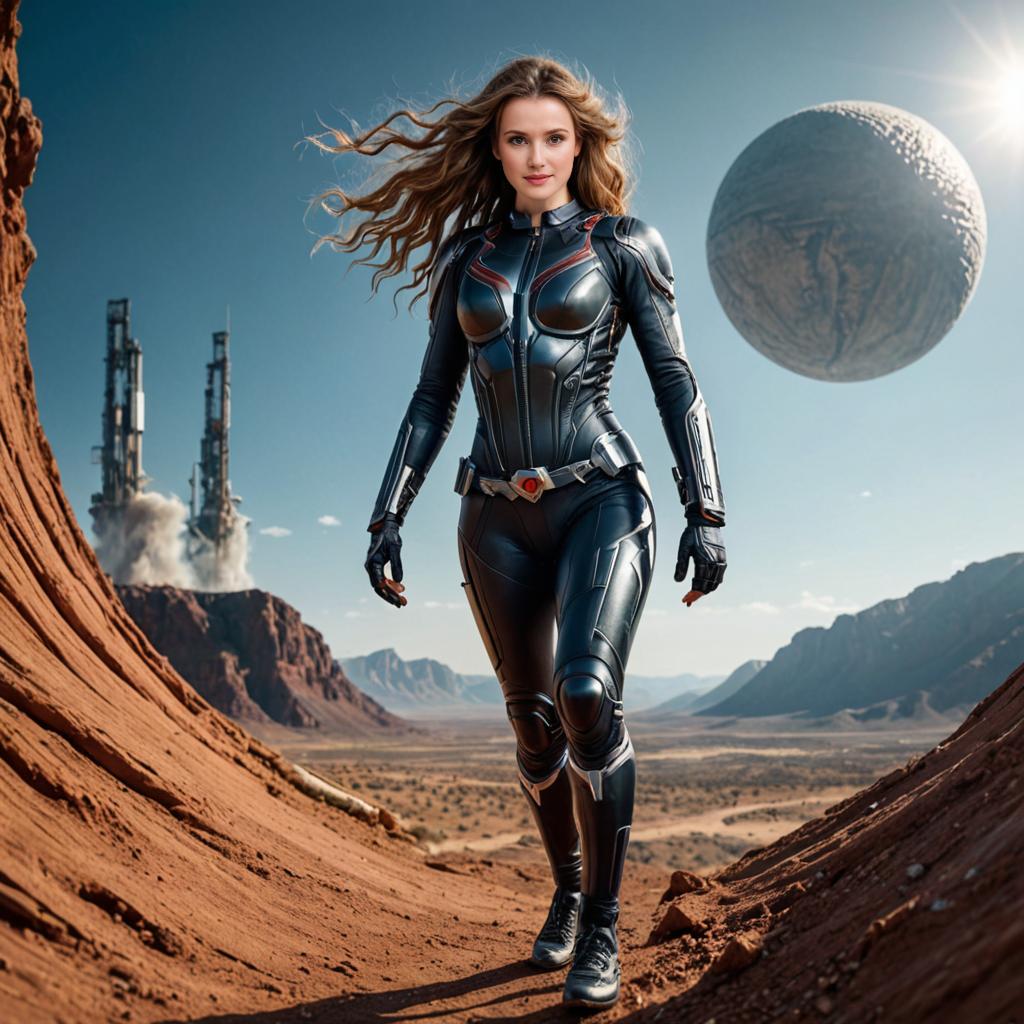 Futuristic Woman in Desert