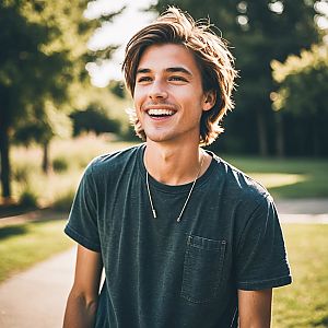 Smiling Young Man Outdoors