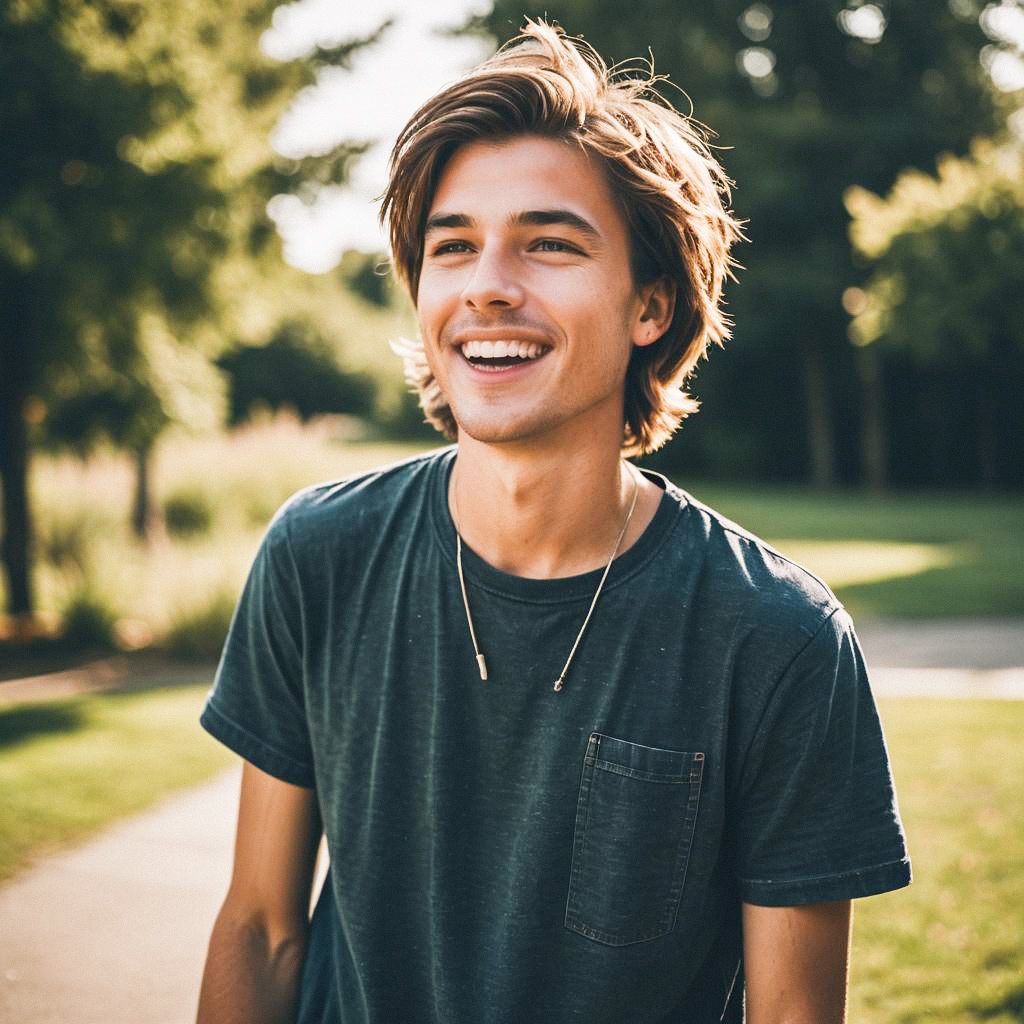 Smiling Young Man Outdoors