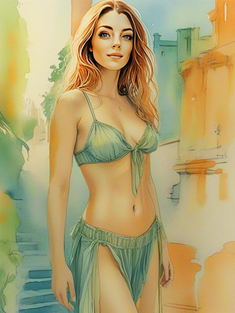 Confident Woman in Green Outfit