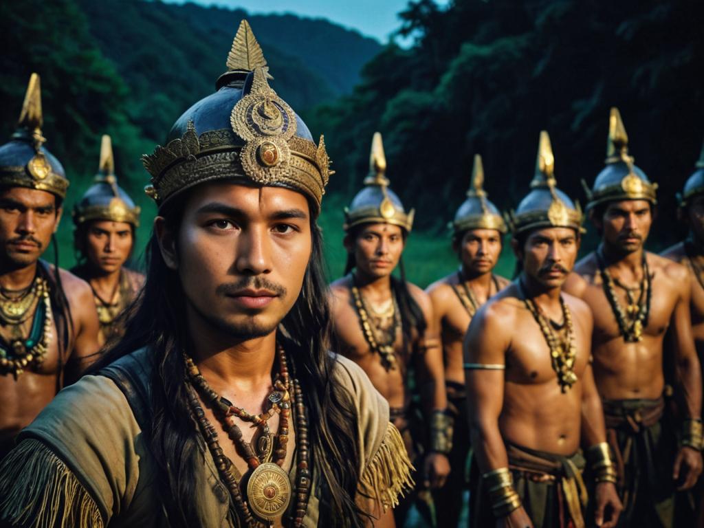 Poised Thai Warlord Portrait in Traditional Regalia