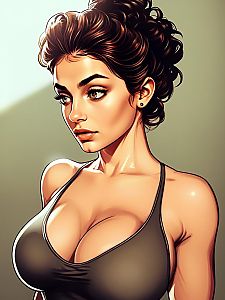Vibrant Illustration of Confident Young Woman