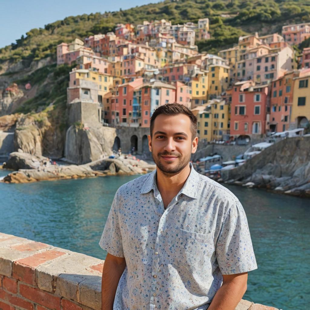 Man with Smile in Colorful Cinque Terre